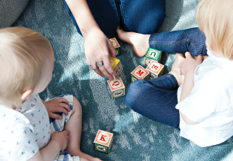 children playing with blocks