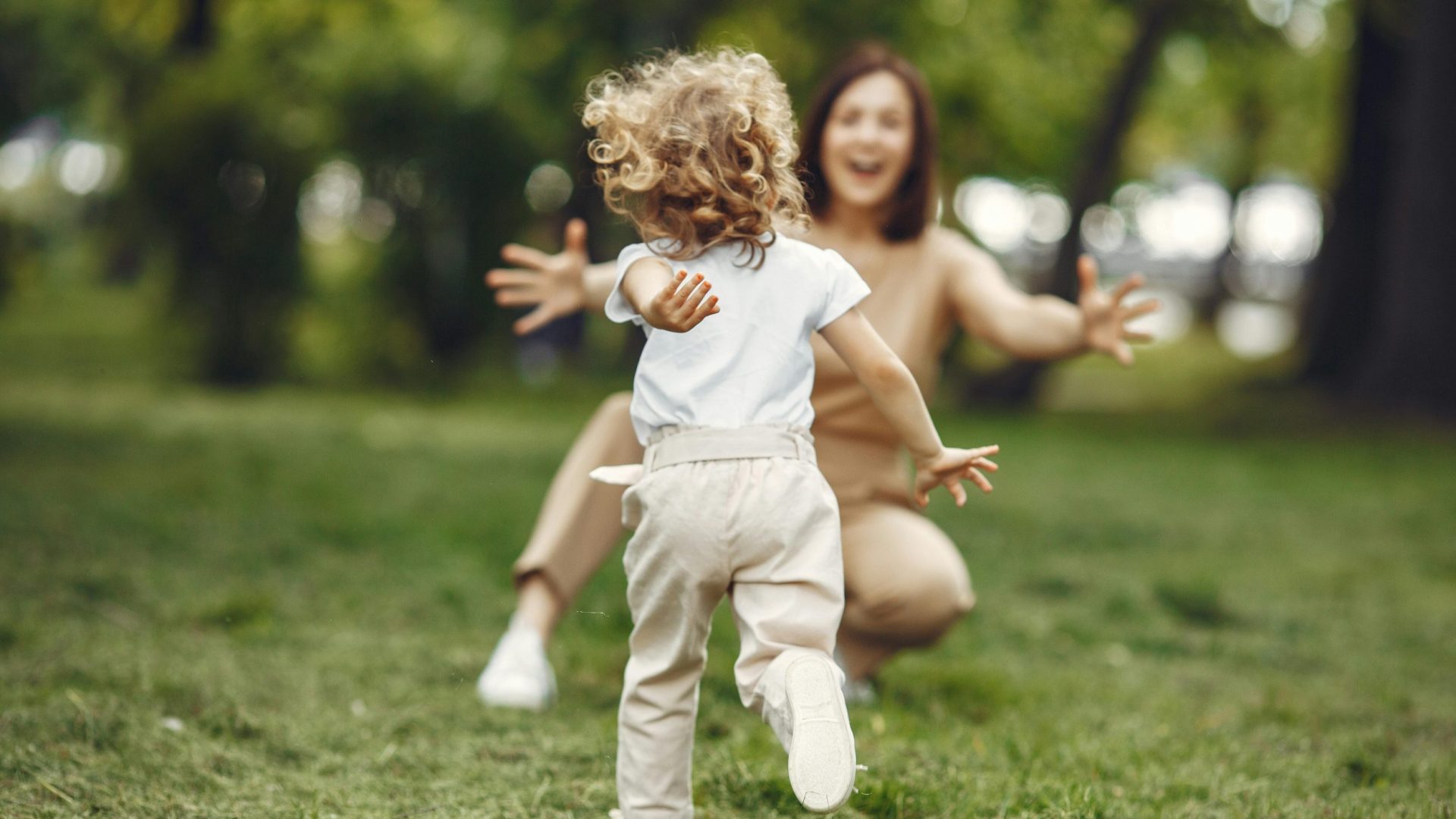 Adopted child running to mum in Birmingham